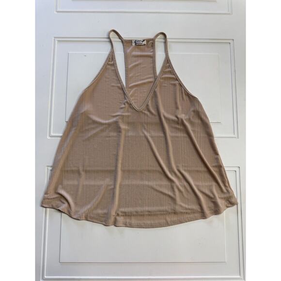 Free People Tops - Free People Intimately Slinky Slink Brown Ribbed Flowy V-Neck Cami Top Size S